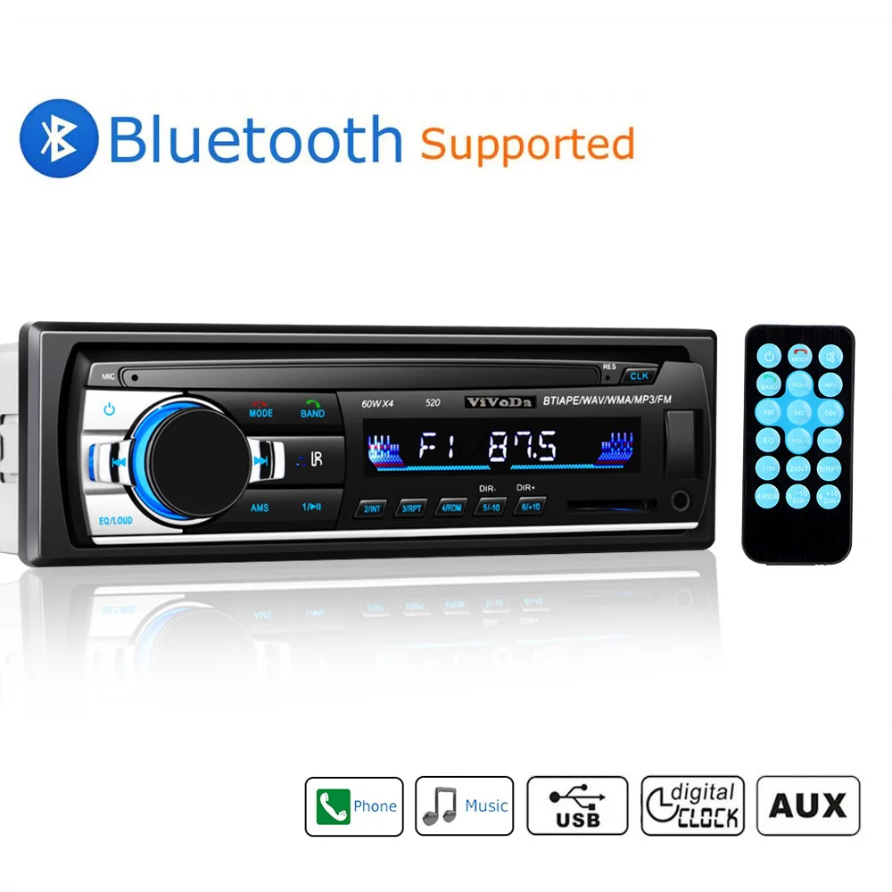 SD USB JSD-520 12 В In-dash 1 din FM Aux вход приемник Автомобильное стерео радио Bluetooth Авторадио