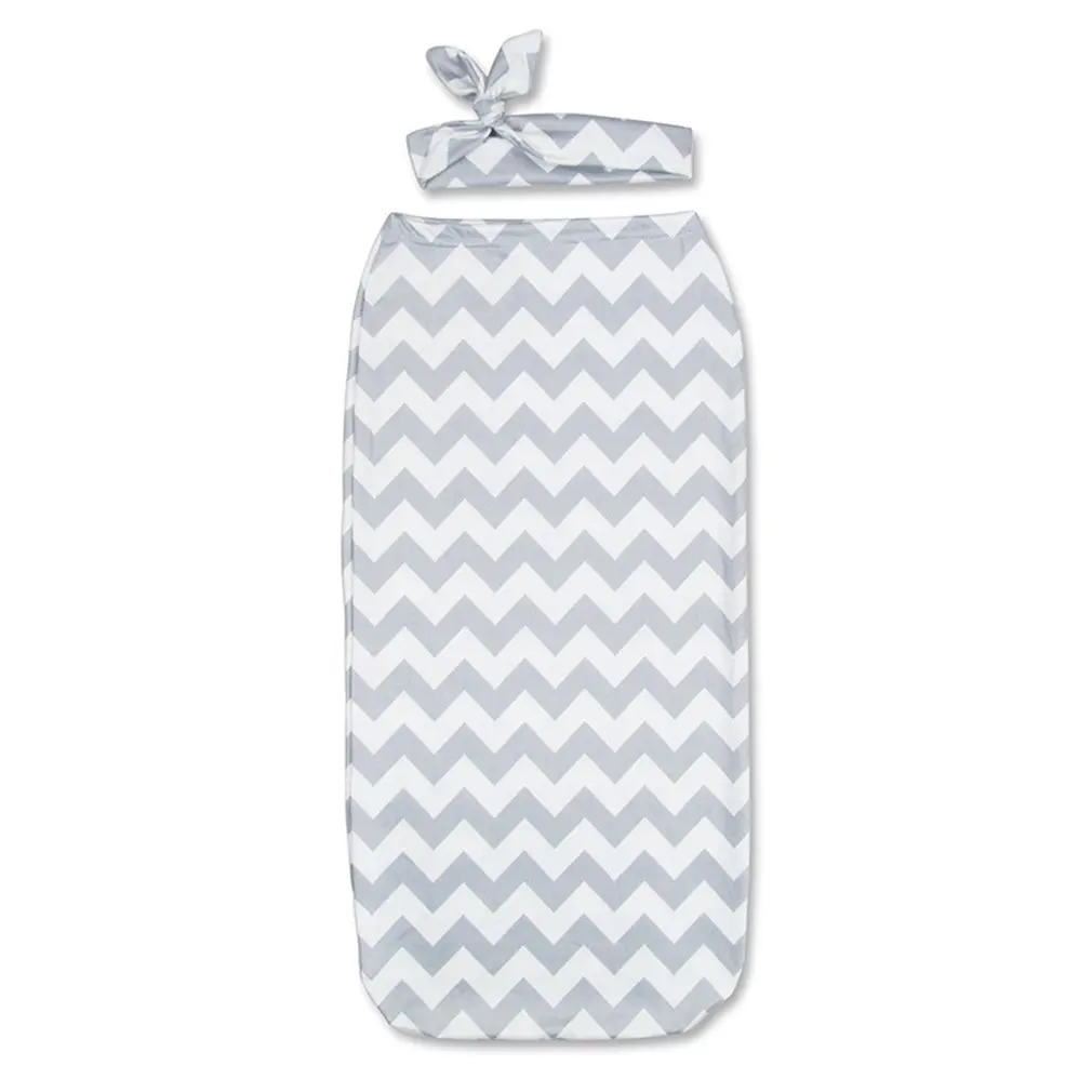 

Newborn Baby Infant Girls Boys Cotton Swaddle Blanket Wrap Sleeping Bag+Headband 2pcs 0-12M