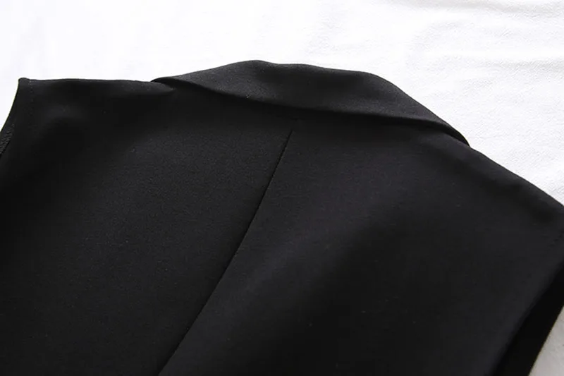 

2021 Fashion Vest Women Hot Drilling Turn Down Collar Single Button Suit Waistcoat Black Drawstring Ladies Plus Size Vests