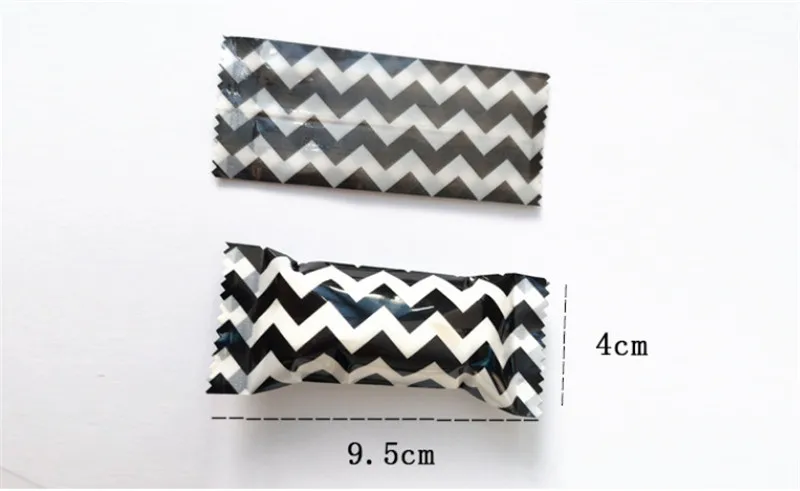 100Pcs 4x9.5cm Thick Baking Black and White Striped Nougat Wrapping Chocolate Candy Machine Sealing Bags | Дом и сад