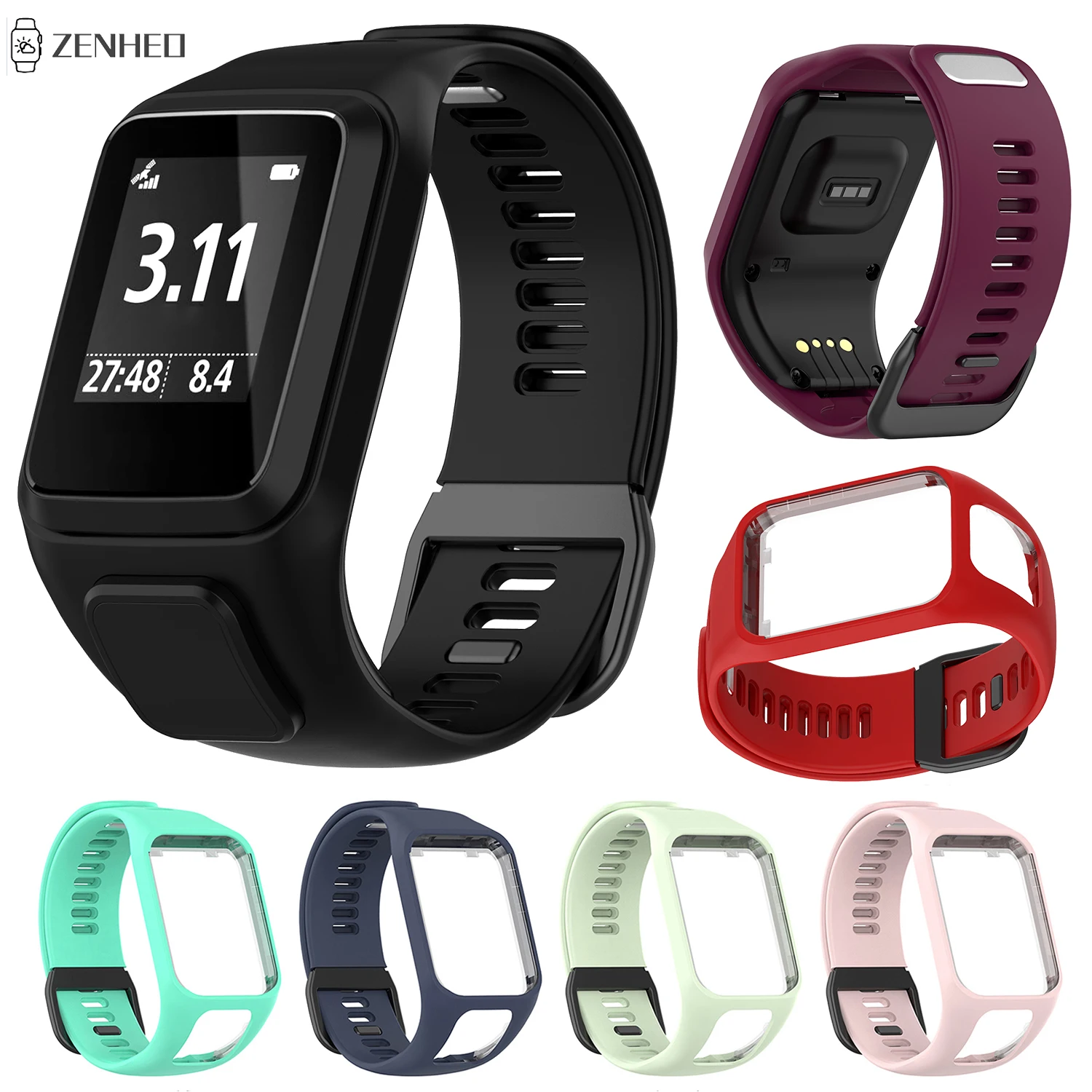 

Силиконовый ремешок для TomTom Runer 2, 3, Cardio, Golfer 2, Spark 3 Смарт-часы с заменой ремешка, ремешок для часов TomTom 2, 3, 4 Series