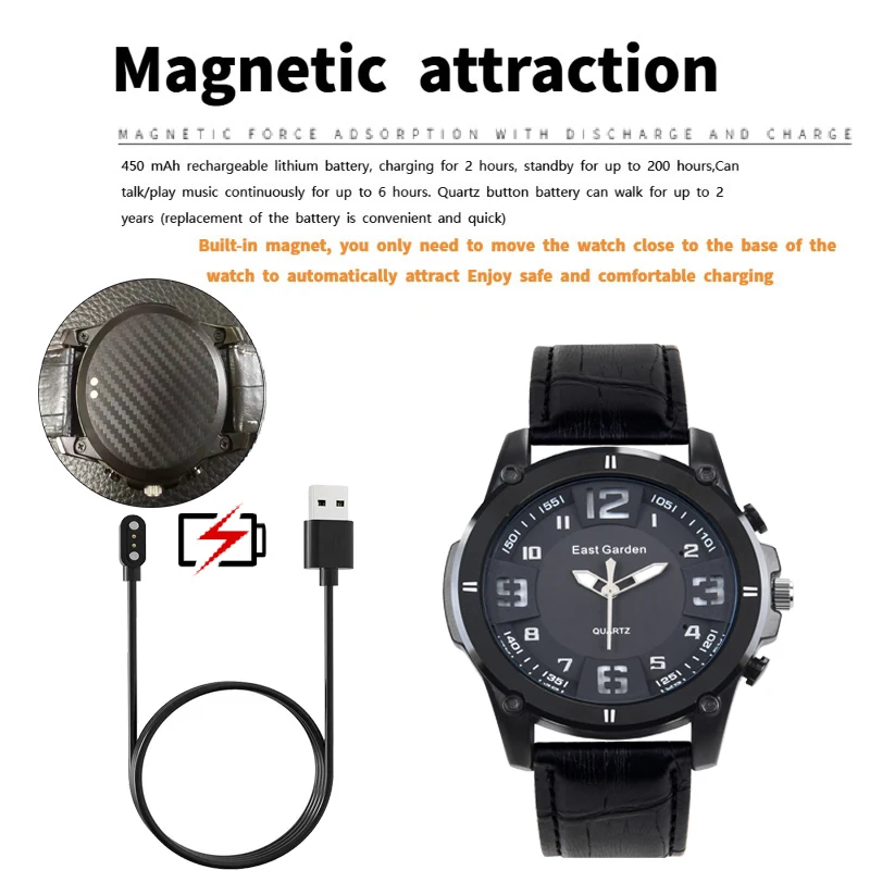 Портативный кварцевый динамик Bluetooth часы Поддержка голосового помощника вызовы