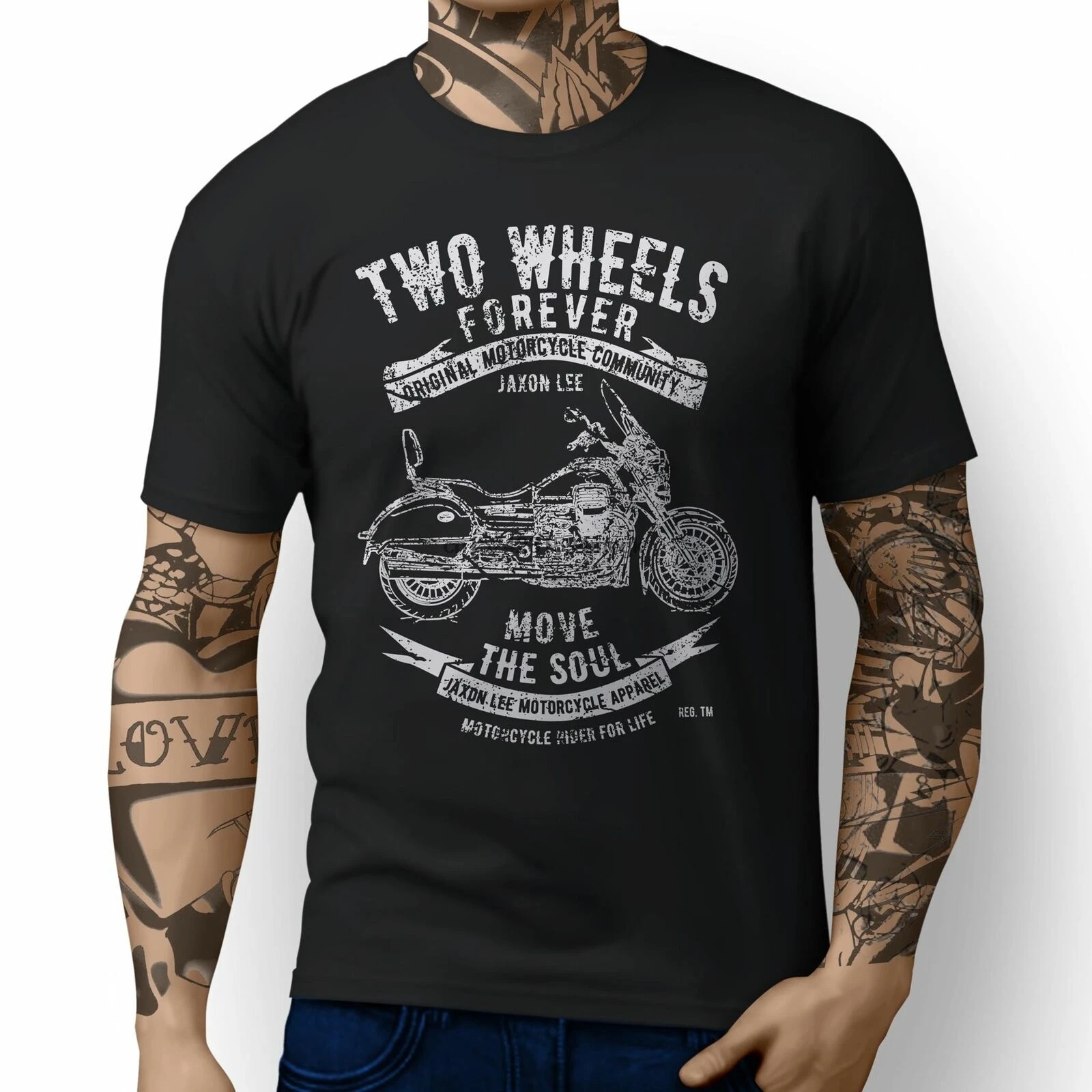 Художественная футболка JL Soul Moto Guzzi California Touring inspired | Мужская одежда