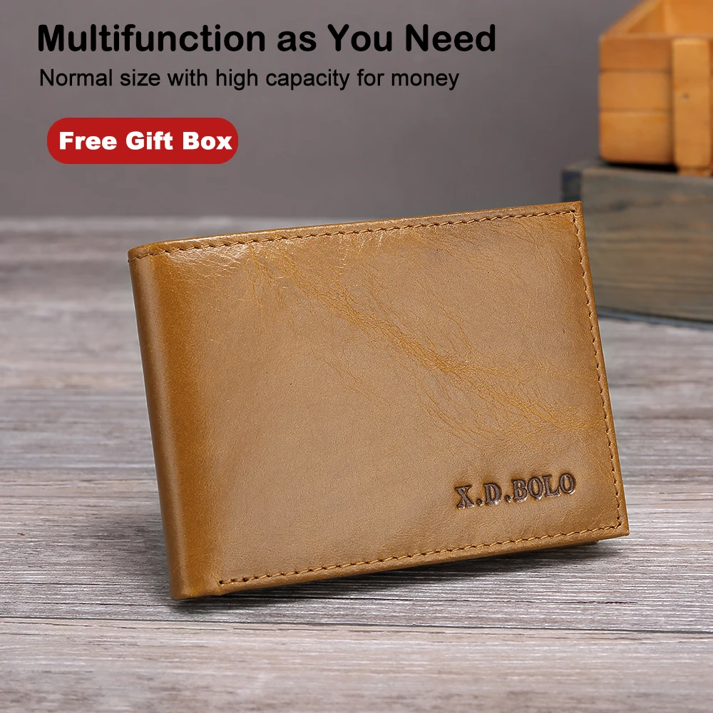 Кошелек XDBOLO мужской кожаный карманный короткий бумажник с кармашком для карт