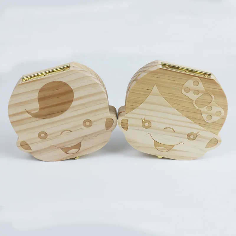 

Wood Tooth Box organizer for baby save Milk teeth Wood storage box great gifts 3-6 YEARS creative for kids