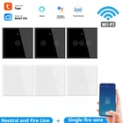 3 банды TUYA WiFi умный сенсорный переключатель для Alexa Google Home Smart Home 170-240V ЕС Стандартный настенная кнопочная помощник контроллер
