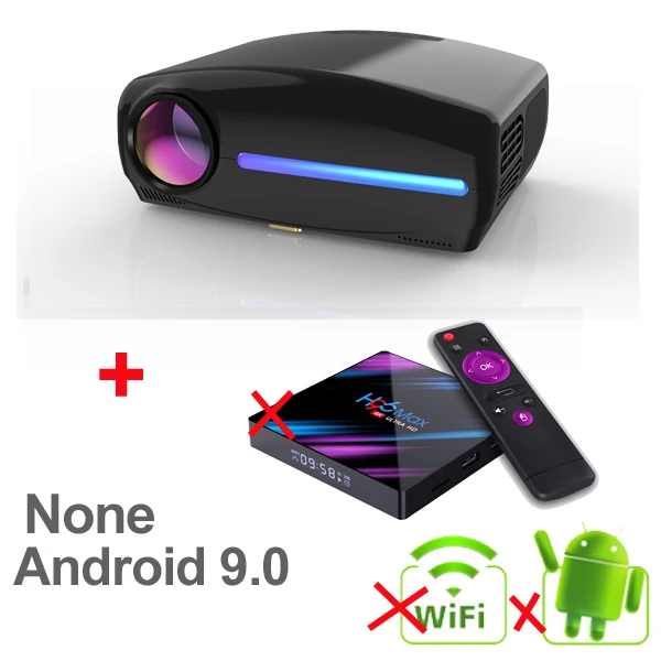 WZATCO C2 1920*1080P Full HD 45 градусов Цифровой keystone светодиодный проектор android 9,0 Wifi дополнительный портативный домашний проектор - Цвет: C2 Projector Black