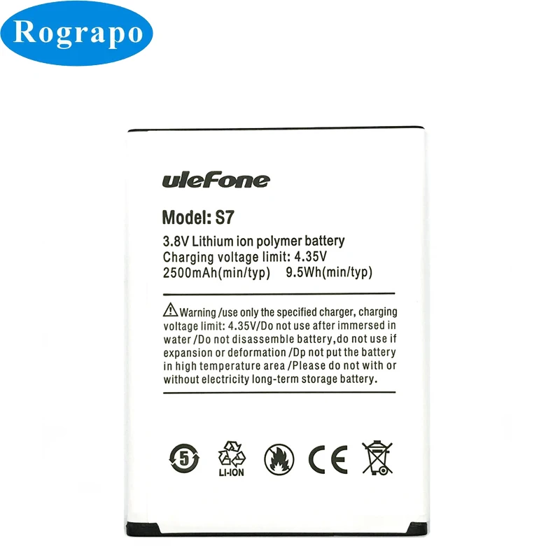 

New 2500mAh Replacement Battery Batterie For Ulefone S7 5.0inch MTK6580 / S7 Pro S7pro Mobile Phone Batteries+gift