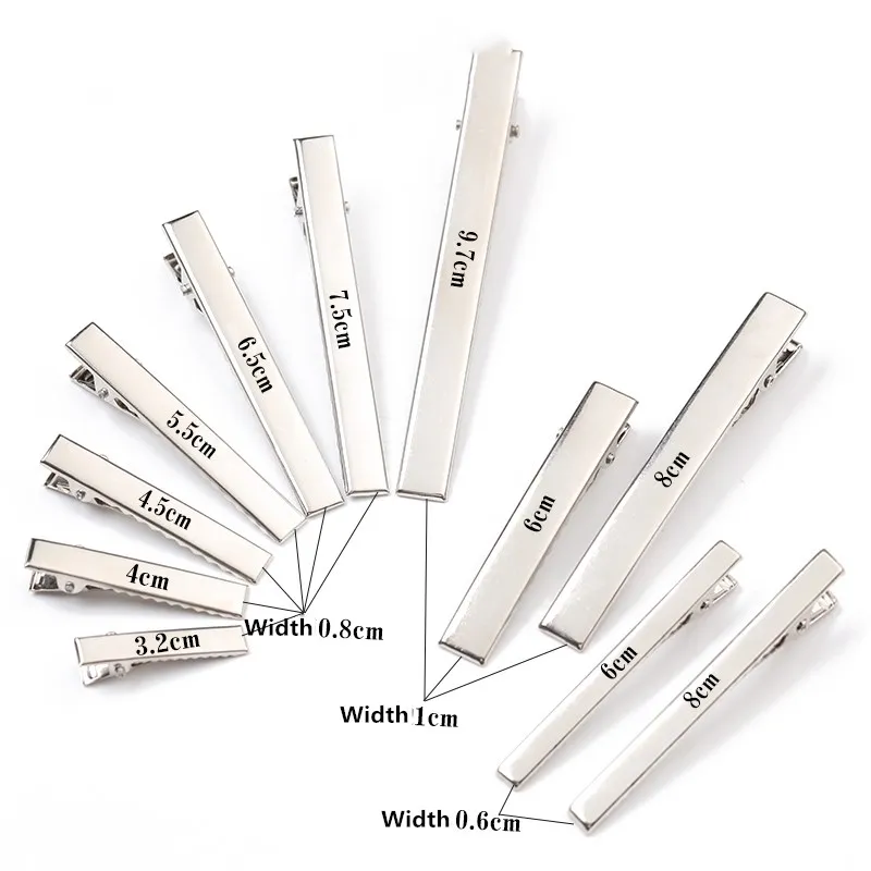

10pcs Silver Handmade headdress hair accessories diy ribbon material package BB clip bow hairpin hairpin duckbill clip