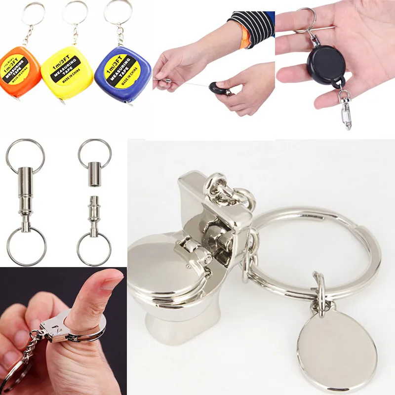 1 шт. новинка брелок Съемный металлическая лента для ключей забавный подарок