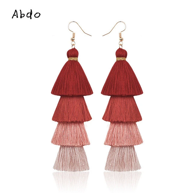 Новое поступление богемные бахрома длинные градиентные Многослойные висячие