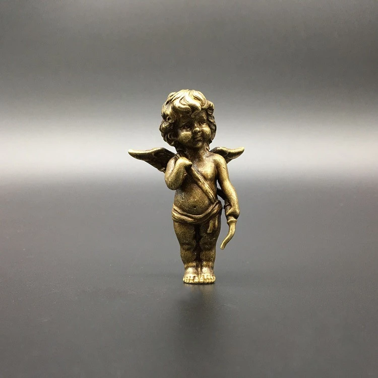 

Collection Chinese Copper Carved Cupid, The God Of Love Little Angel Curly-haired Boy Exquisite Small Statue