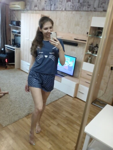 Пижама женская с коротким рукавом и оборками | Женская одежда