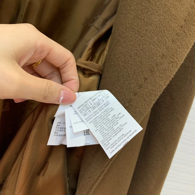 

Long Blend Coat Women Vintage Long Sleeve Blend Coat With Belt New Women Loose Jacket Outwear