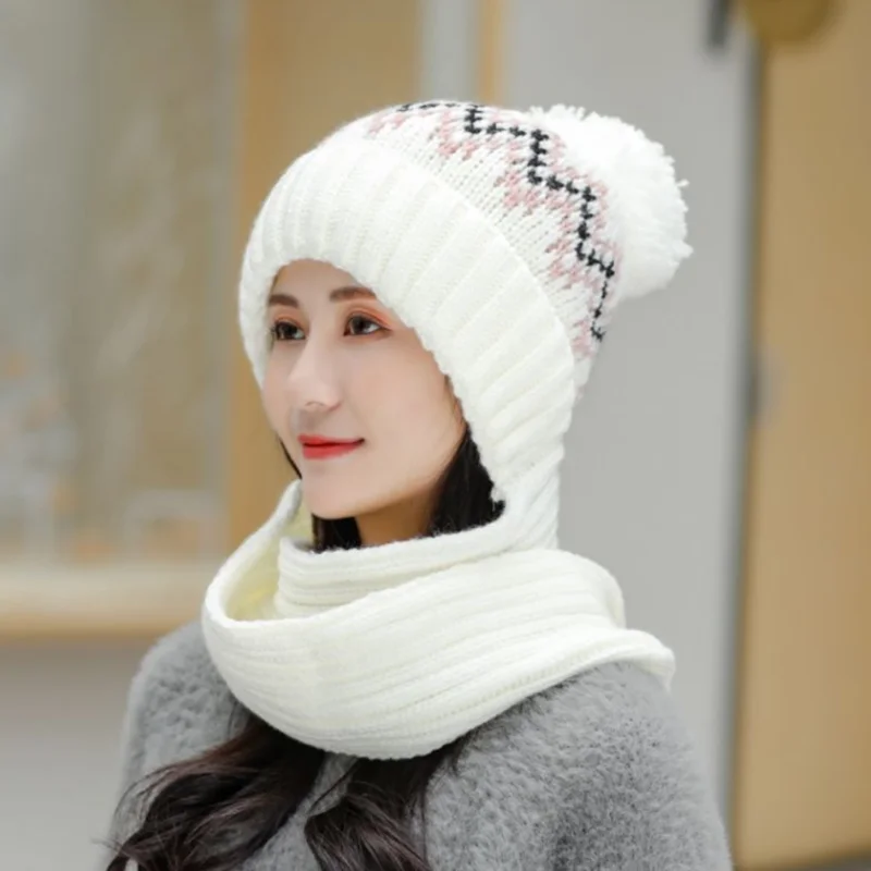 Шерстяной комплект из шапки и шарфа женский | Аксессуары для одежды