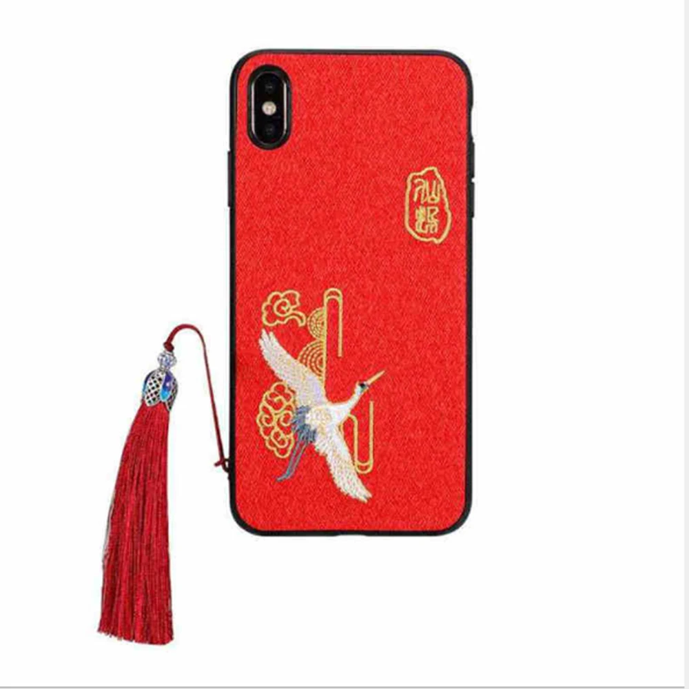 Элегантный чехол для телефона с вышивкой iPhone 11 Pro 7 8 6 6S Plus X XR XS Max противоударный в