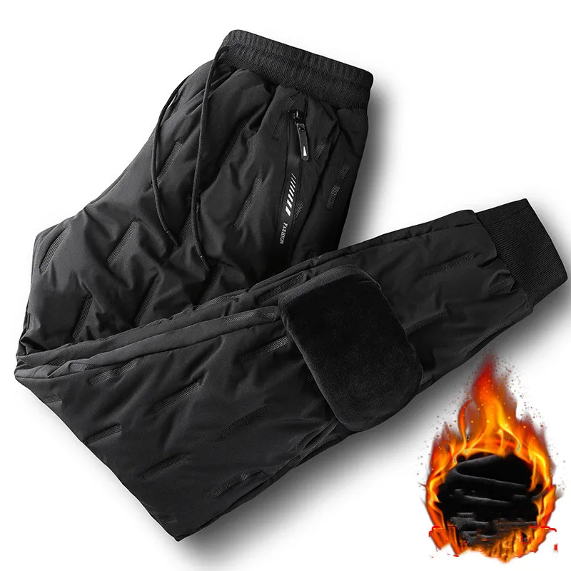 

Мужские зимние штаны на хлопковом наполнителе, с высокой талией