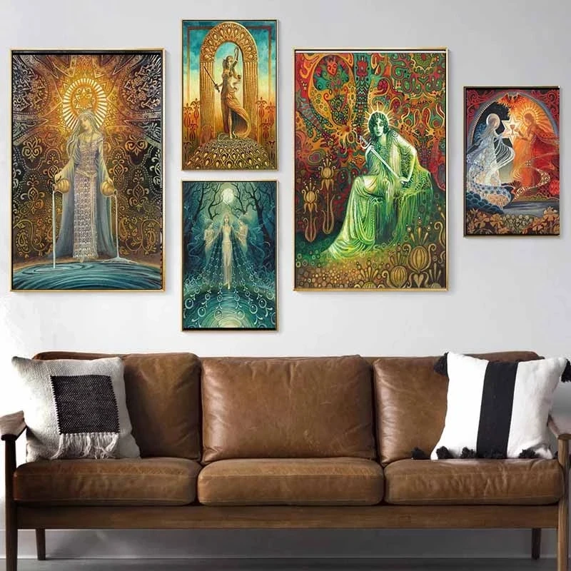 Змея Очаровательная художественная карта языческая мифология психоделическая