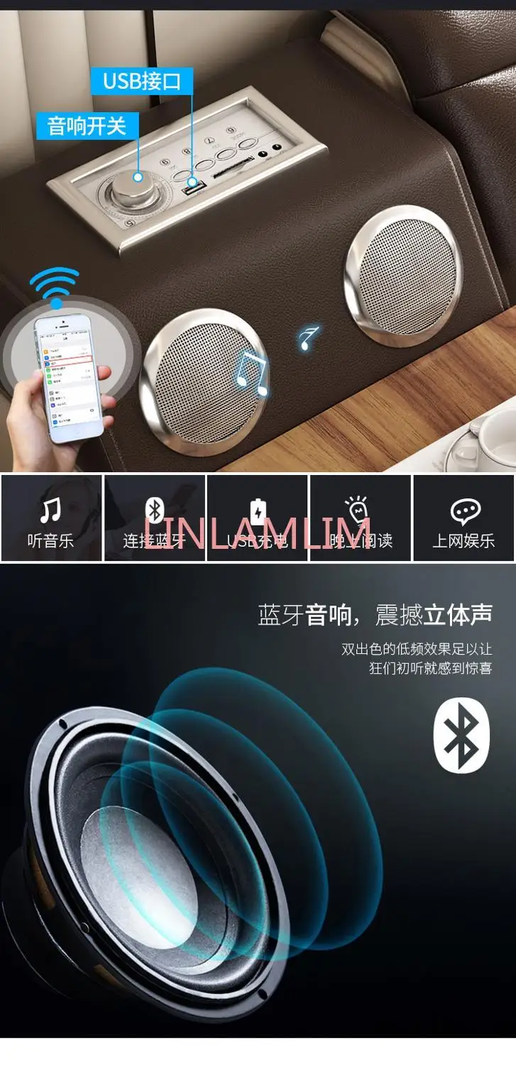 Кровать из натуральной кожи с массажем Двойная модель размер king/queen мебель для