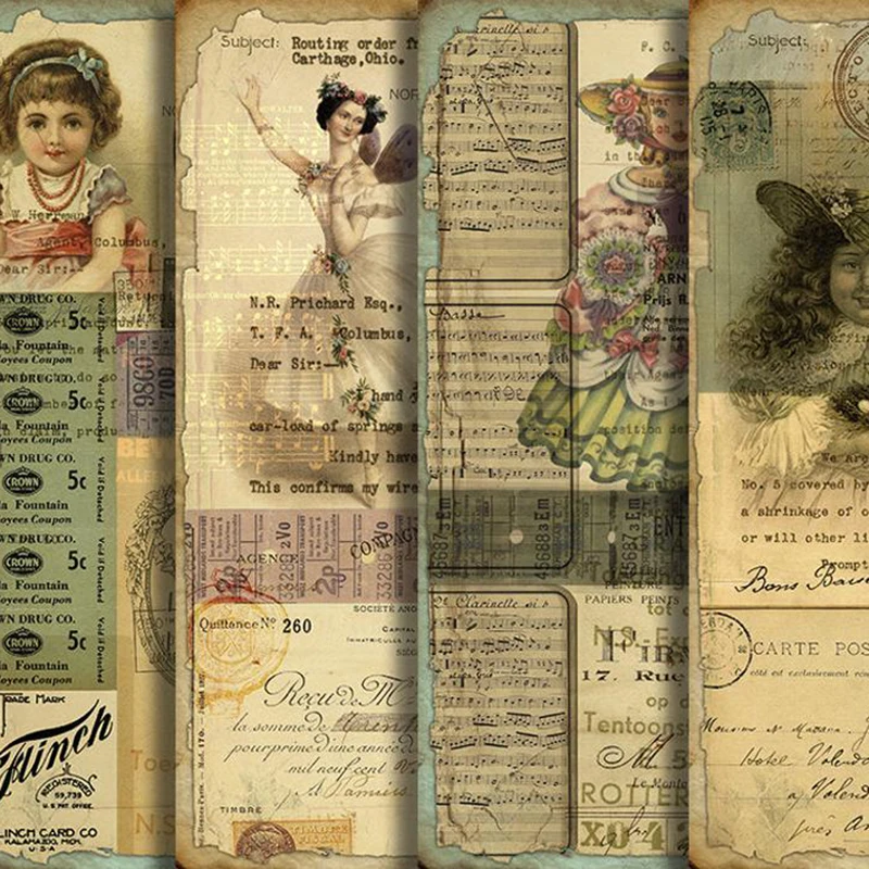 

Panalisacraft 4 шт. мусор журнал великолепные Винтаж коллаж бумага для Скрапбукинг Happy Planner/карты/Журнал проекта