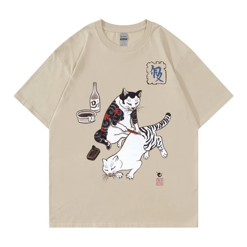 Футболка мужская с принтом в стиле хип-хоп хлопковая рубашка Харадзюку топ