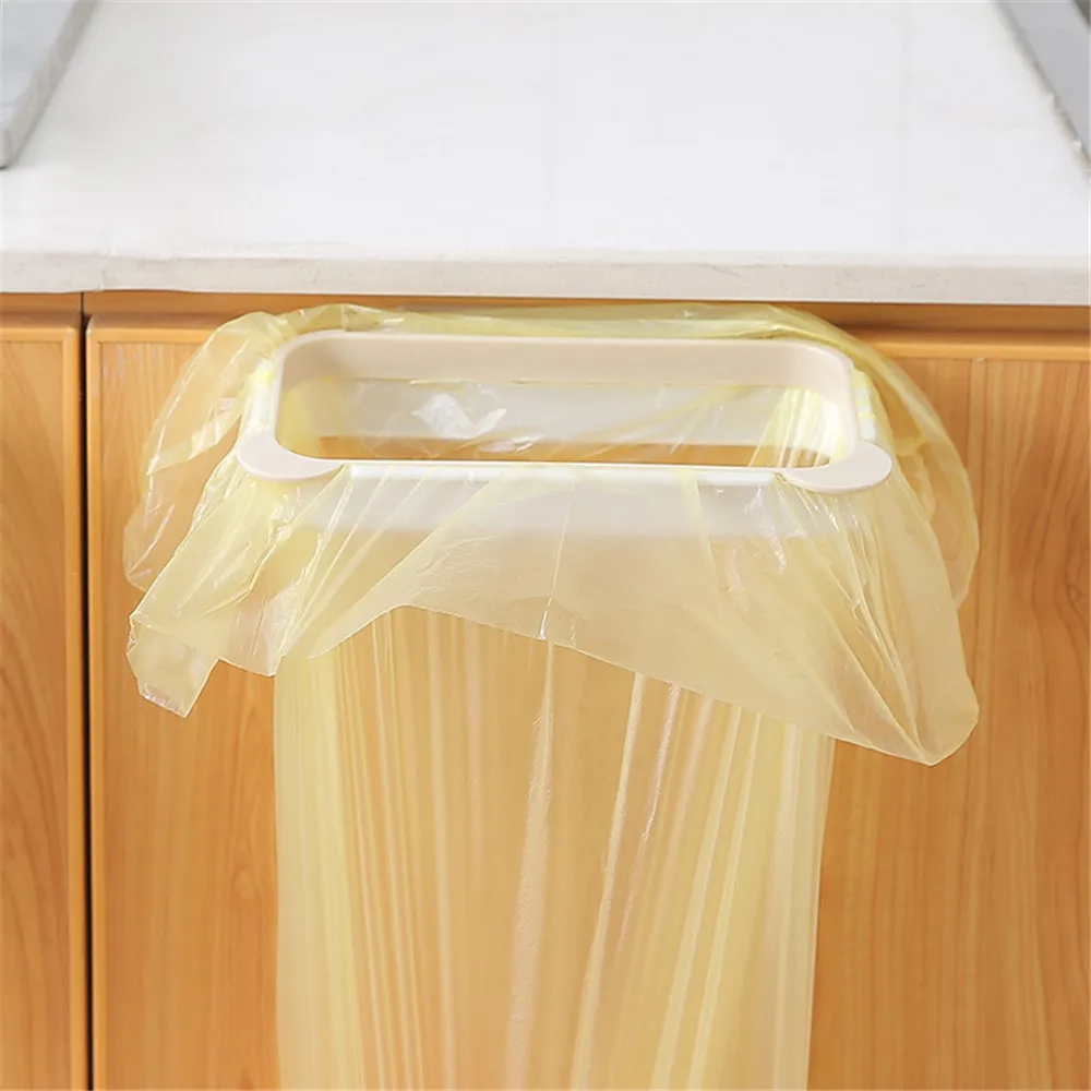 Hanging Garbage Bag Holder Kitchen Cupboard Stand Trash Storage Rack Plastic hanging trash rack for garbage bags C19 | Дом и сад