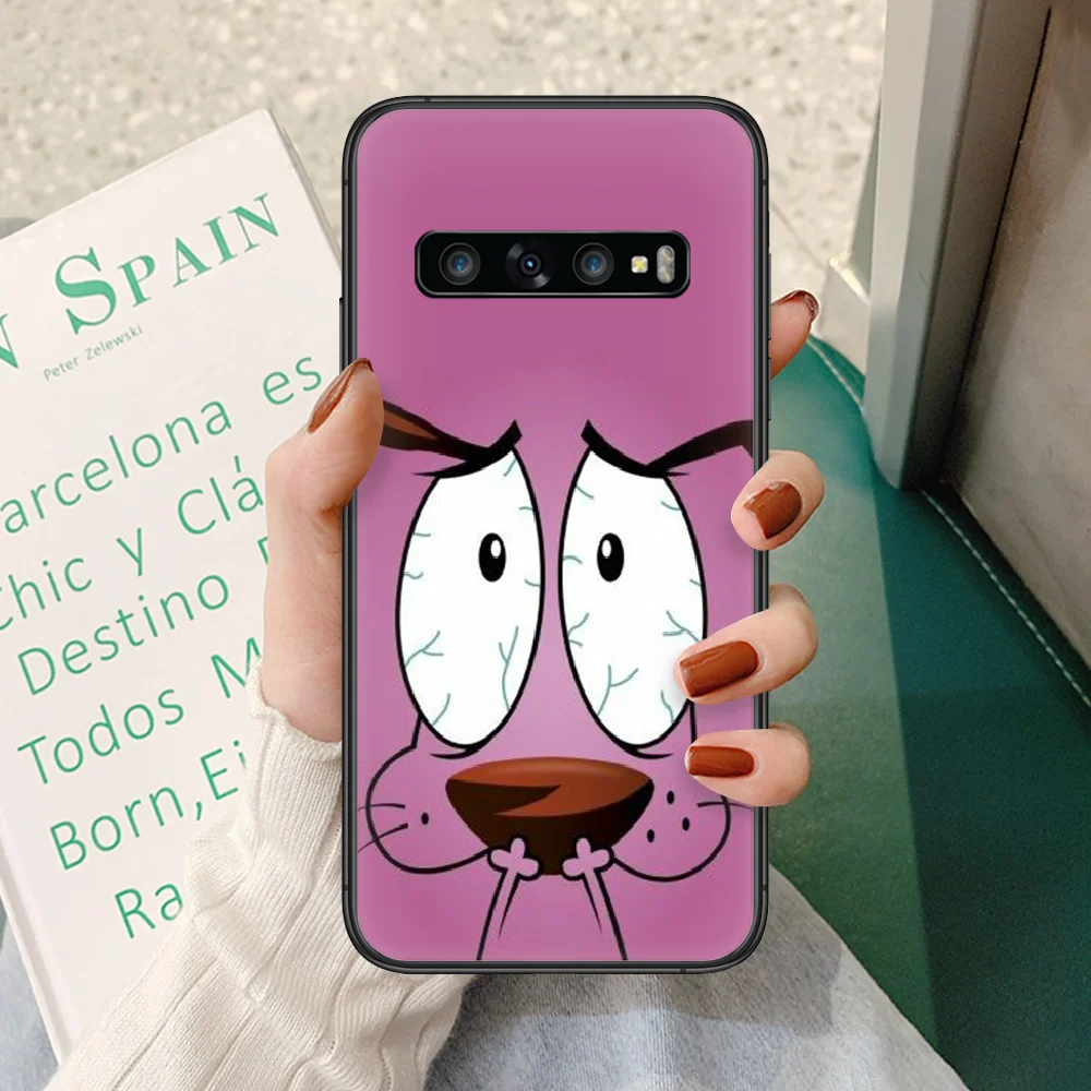 

cartoon Cowardly Dog Phone case For Samsung Galaxy S 10 20 3 4 5 6 7 8 9 Plus E Lite Uitra black prime tpu Etui pretty bumper