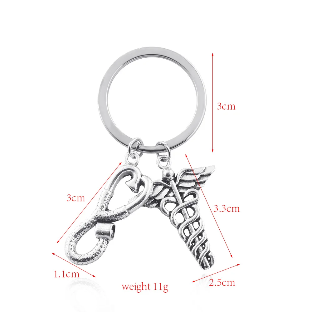 

Medical Stethoscope Scepter Keychain Skull Pendant High Quality Metal For Women Men Hip Hop Casual Pendant Gift