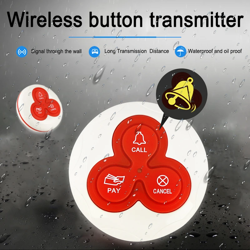10 шт. пейджер для ресторанов Retekess T114 433 МГц|call button|wireless calling bellpager system |