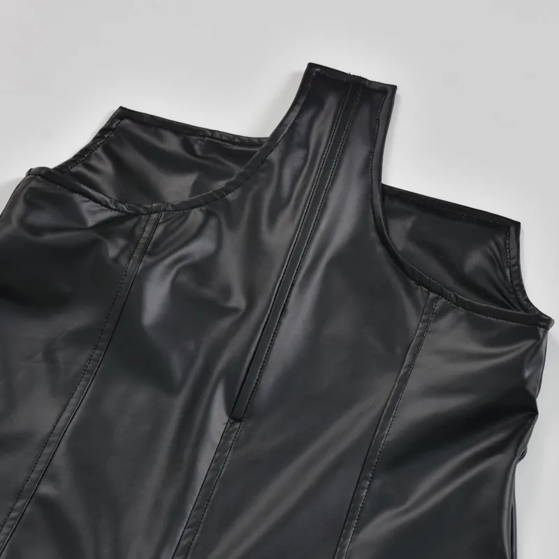

Imcute Sexy Black PU Leather Shorts Pants Women High Waist Casual Zipper Corset Shorts Bodycon Club Outfit Streetwear 2021