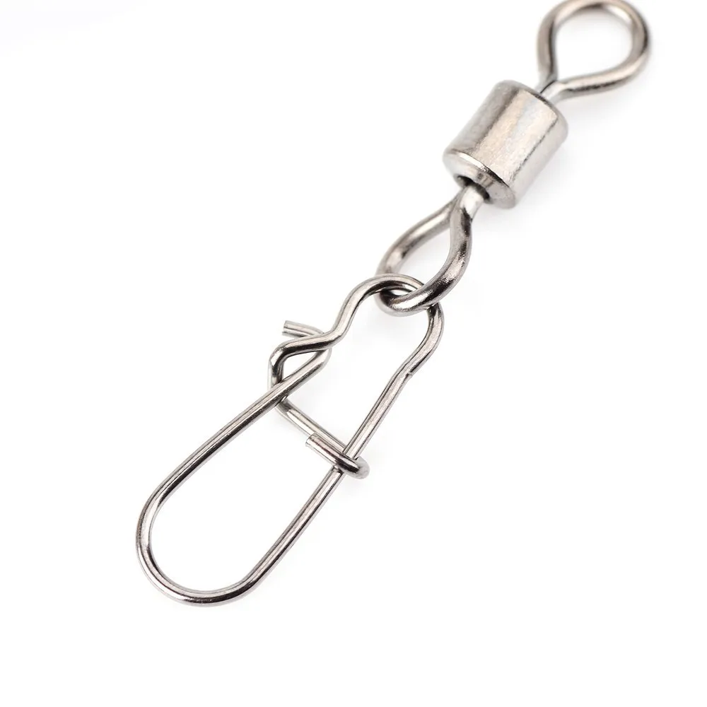 10 шт./лот рыболовные защелки Вертлюги соединитель из нержавеющей стали с