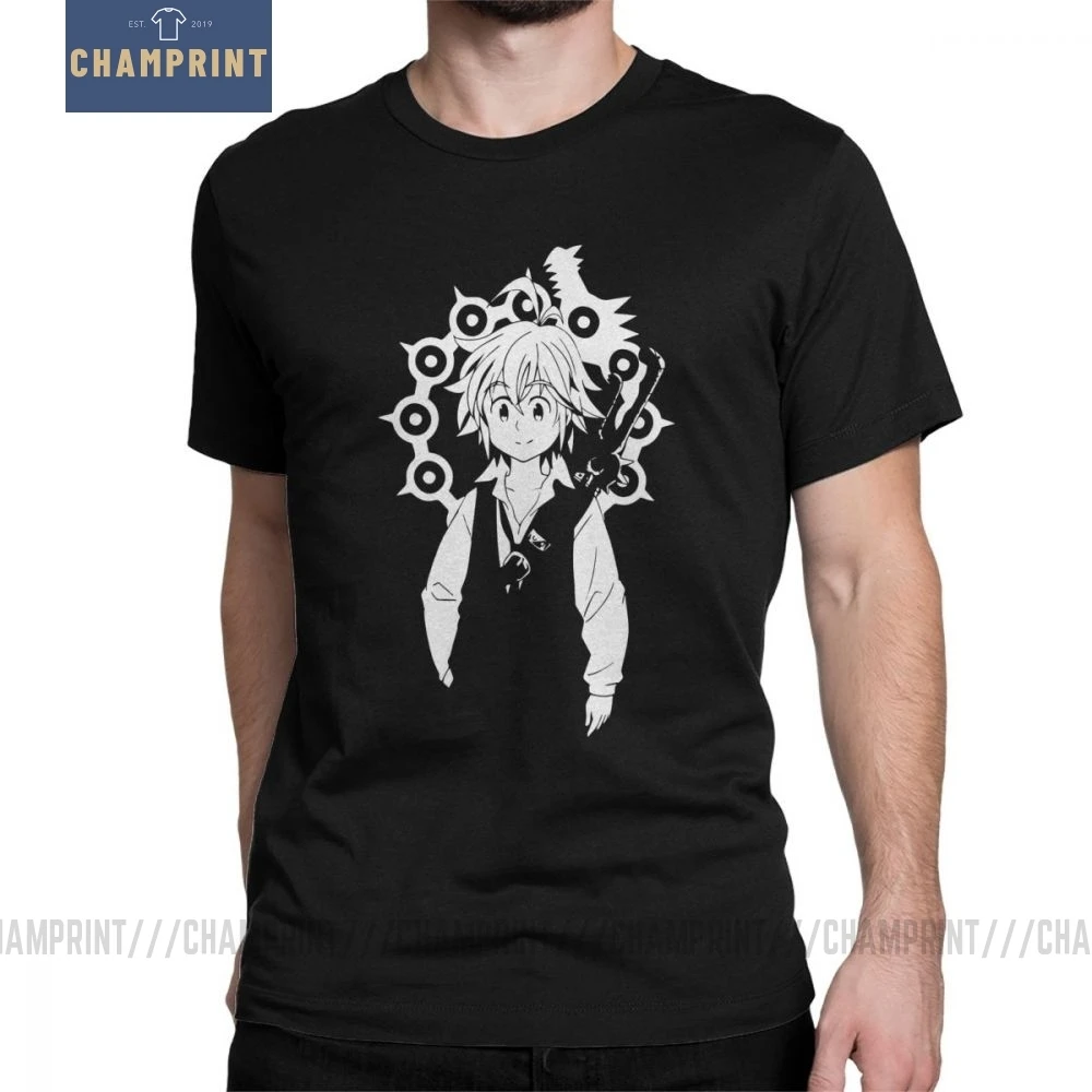 Мужские футболки Meliodas футболка из 100% хлопка с коротким рукавом рисунком семь