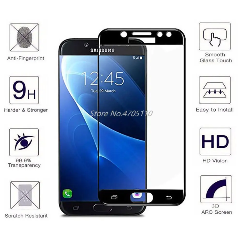 3D полное покрытие закаленное стекло для SAMSUNG Galaxy J3 J5 J7 2017 EU Защитная пленка экрана