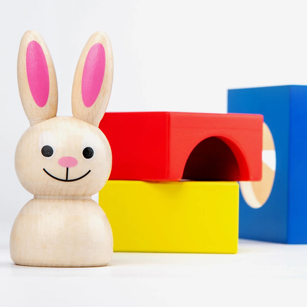 Детская креативная Магическая коробка игрушка с когнитивной картой Peekaboo кролик