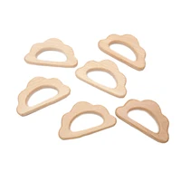 chenkai 10pcs wood cloud teether diy organic eco friendly unfinished nature infant baby rattle pacifier grasping cartoon toy