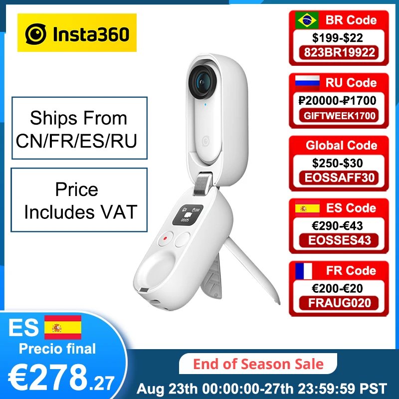 Экшн камера Insta360 GO 2 FlowState Stabilization 4m Водонепроницаемая Спортивная go extreme pro Insta 360 go2