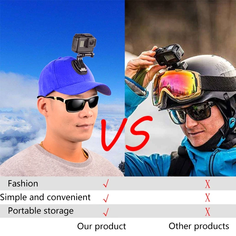 

Camera Expansion Cap Compatible with Gopro8/7/6 Handheld Hat with J-shaped Base Buckle Fixed Adapter Mount Bracket