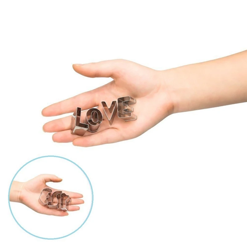 Набор мини вырубки для печенья с алфавитом 26 шт. из нержавеющей стали форма