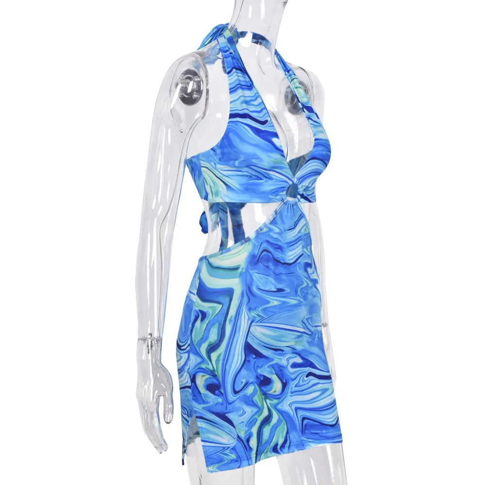 2021 цветное контрастное облегающее платье в виде змеиной кожи на груди с вырезами