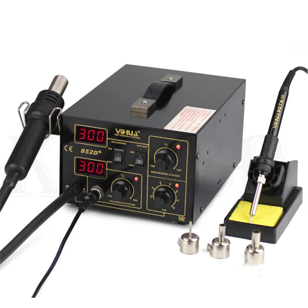 YIHUA 852D + SE бесщеточная паяльная станция с горячим воздухом быстро нагревающаяся
