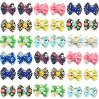 50100pcs handmade dog bows flowers pattern bows pet grooming accessories products dog bow for small dogs charms hair bows