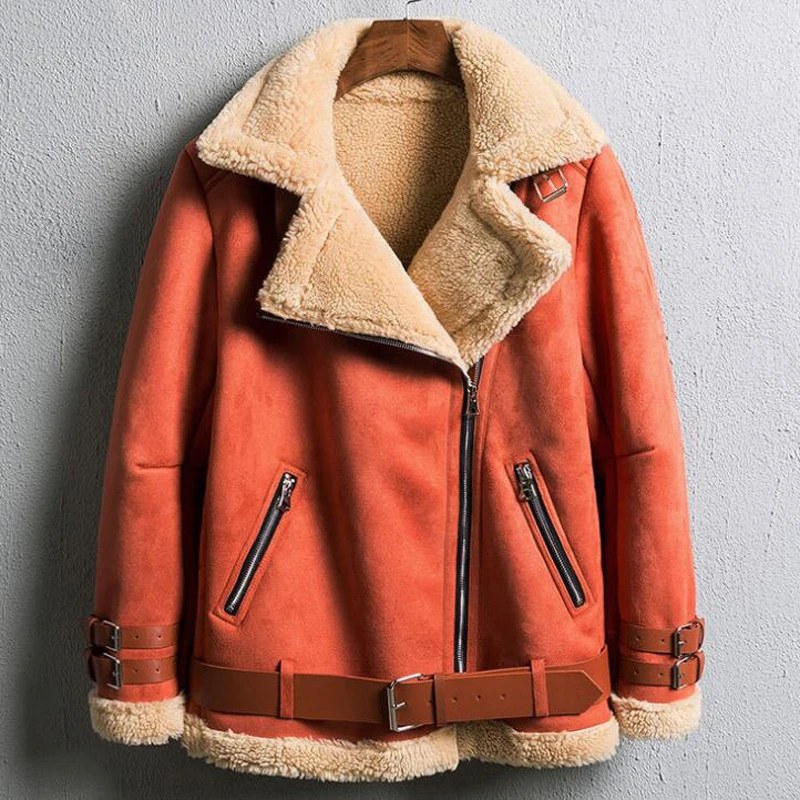 Толстые теплые женские пальто из искусственного меха в европейском стиле зимние