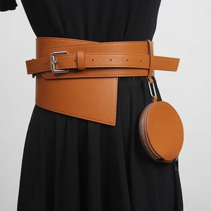 Women's runway fashion PU leather bag Cummerbunds female Dress Corsets Waistband Belts decoration wi in Pakistan