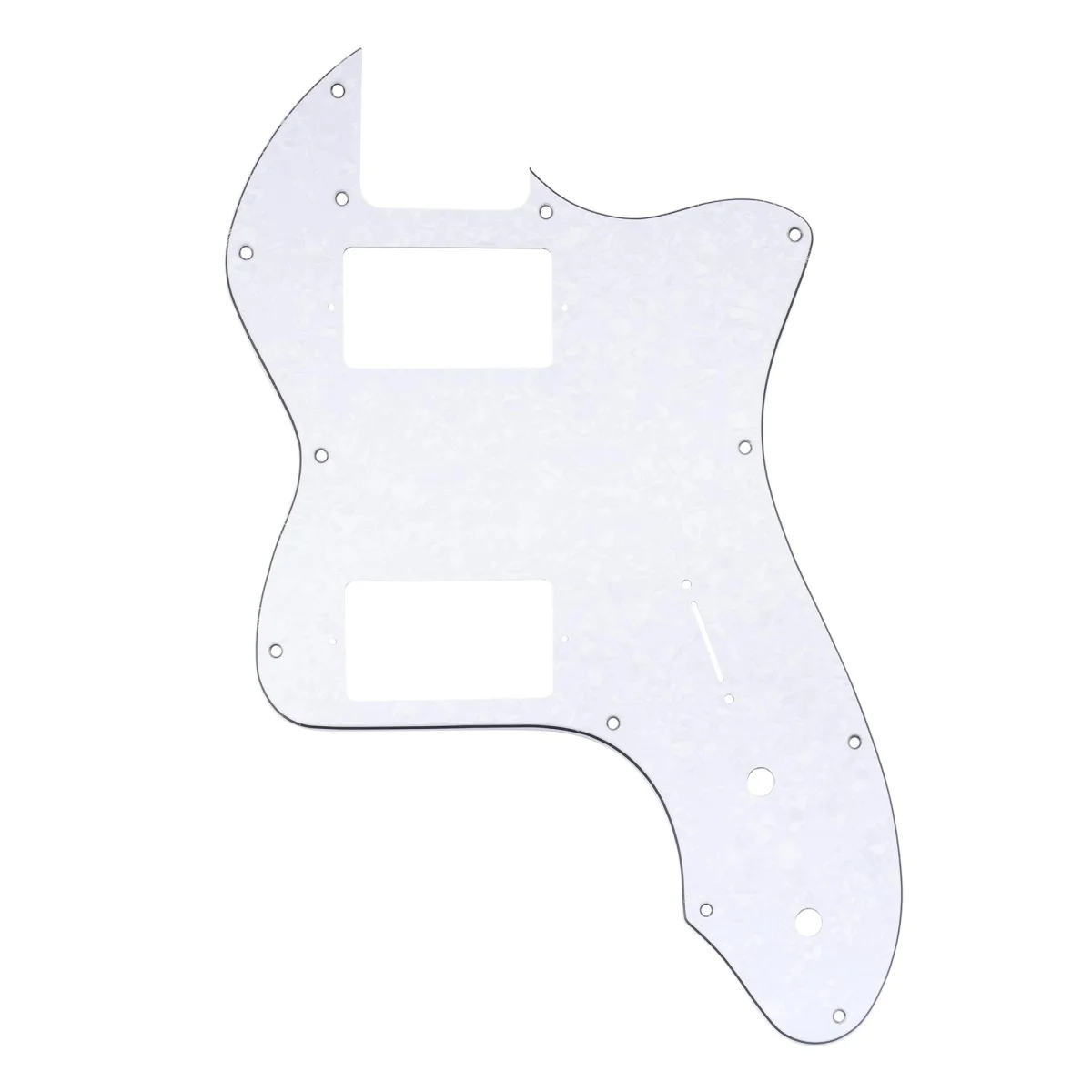 

Musiclily Pro 12 Holes Covered HH Pickguard For USA/Mexico Fender 72 Tele Thinline Style Electric Guitar, 4Ply White Pearl