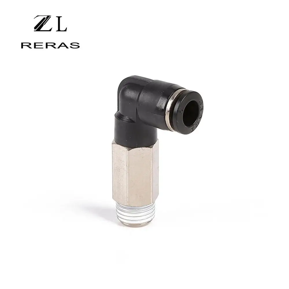 Черный PLL Удлиненный тип Пневматический мужской локоть соединитель трубка