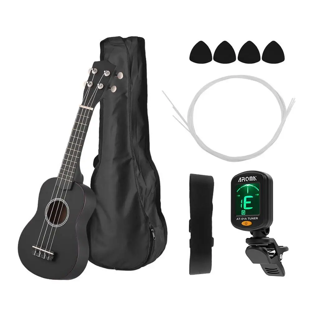 Комплект укулеле 21 дюйм цветное акустическое сопрано из липы с сумкой для