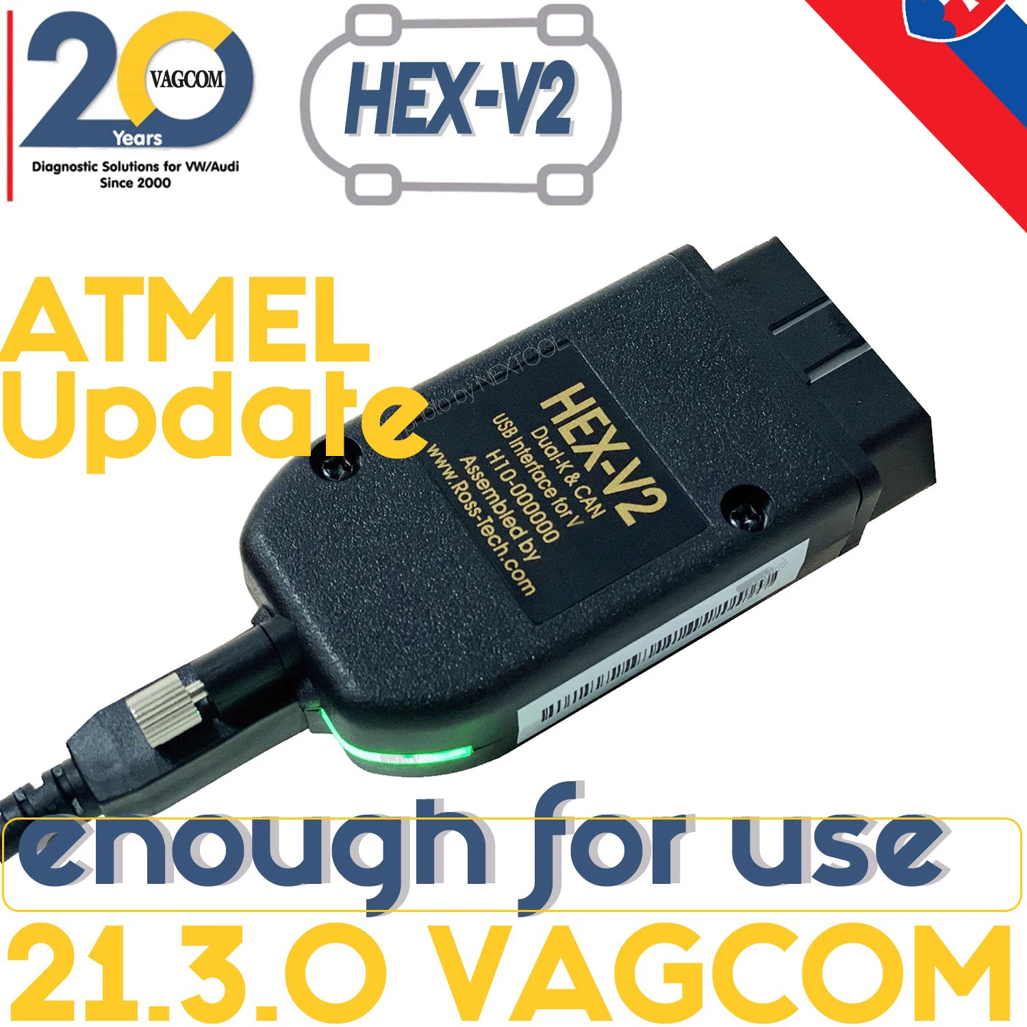 ✅Česky 20.12.0 Czech Version VAGCOM HEX-V2 USB Interface for VW-AUDI VAG COM Professional Diagnostic Tools Simple Use Stock Ship |