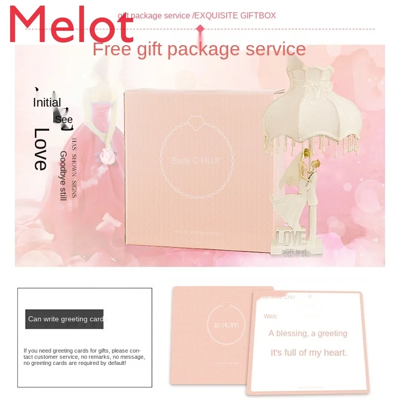 

Creative Romantic and Cozy European Girlfriends Wedding Gift Celebration Table Lamp Modern Wedding Room and Bedroom Bedside Lamp