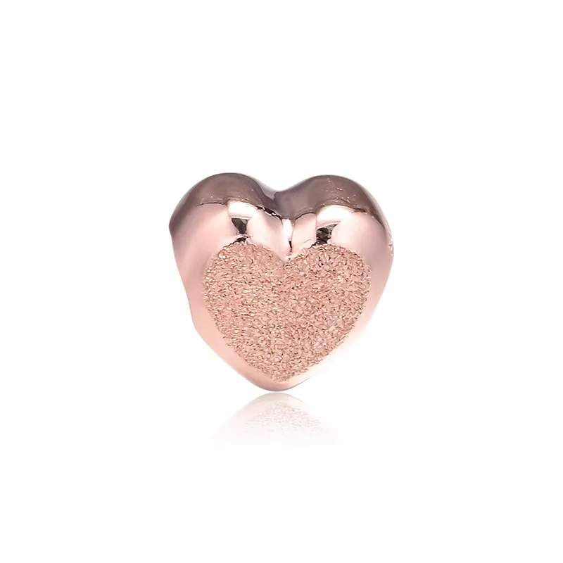 Matte Brilliance Heart Beads for Jewelry Making Fashion DIY Rose Golden Love Charm Women Charms Bracelets | Украшения и