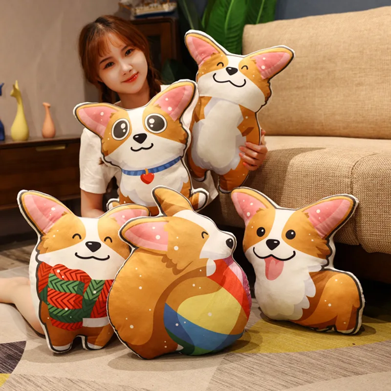 

Kirky Pillow The Queen's Corgi Cartoon Toys Sofa Cushion Plush Stuffered Dog Sleeping Pillow Boys Girls Kawaii Gifts